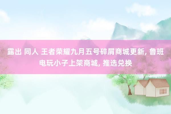 露出 同人 王者荣耀九月五号碎屑商城更新， 鲁班电玩小子上架商城， 推选兑换