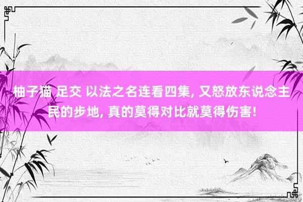 柚子猫 足交 以法之名连看四集, 又怒放东说念主民的步地, 真的莫得对比就莫得伤害!